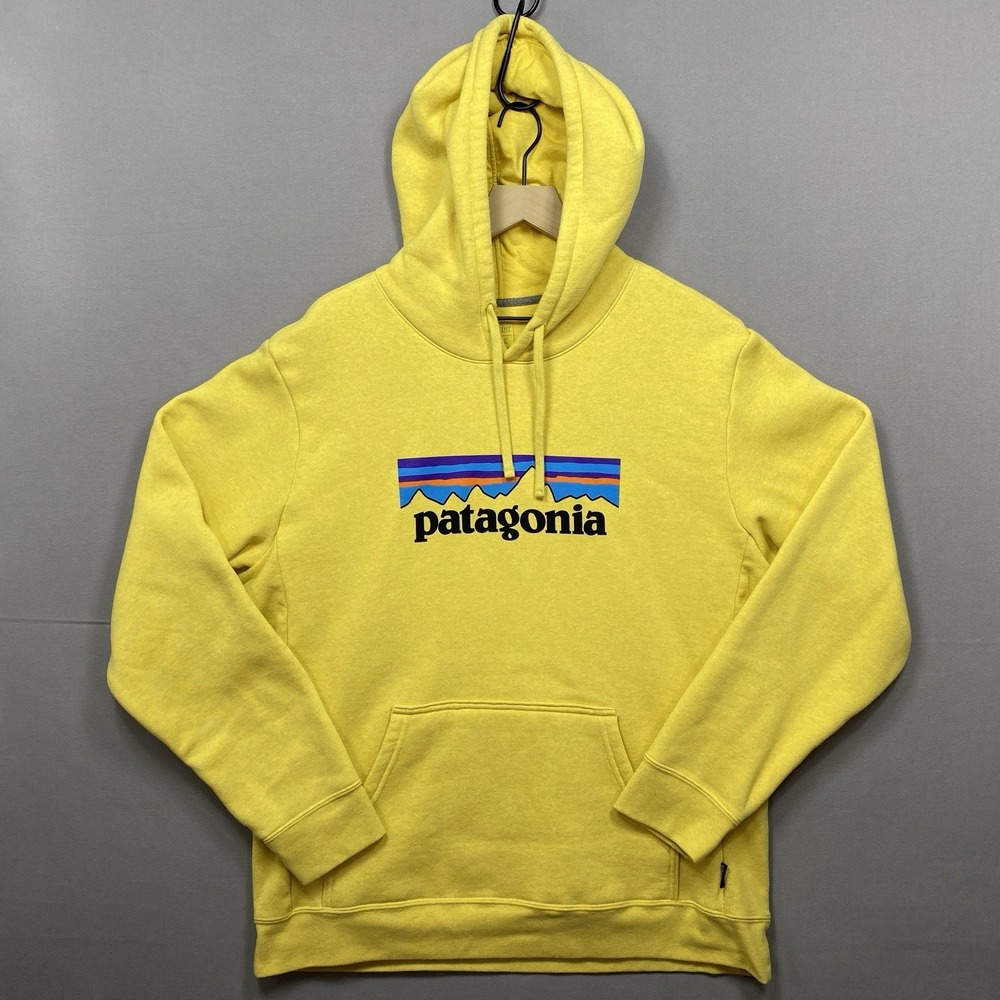 Patagonia Uprisal Pullover P-6 Logo Hoodie Mens Large Honey Mustard Yellow